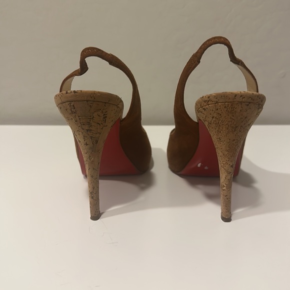 CHRISTIAN LOUBOUTIN SO PRIVATE CORK HEEL SLINGBACK - Picture 5 of 12